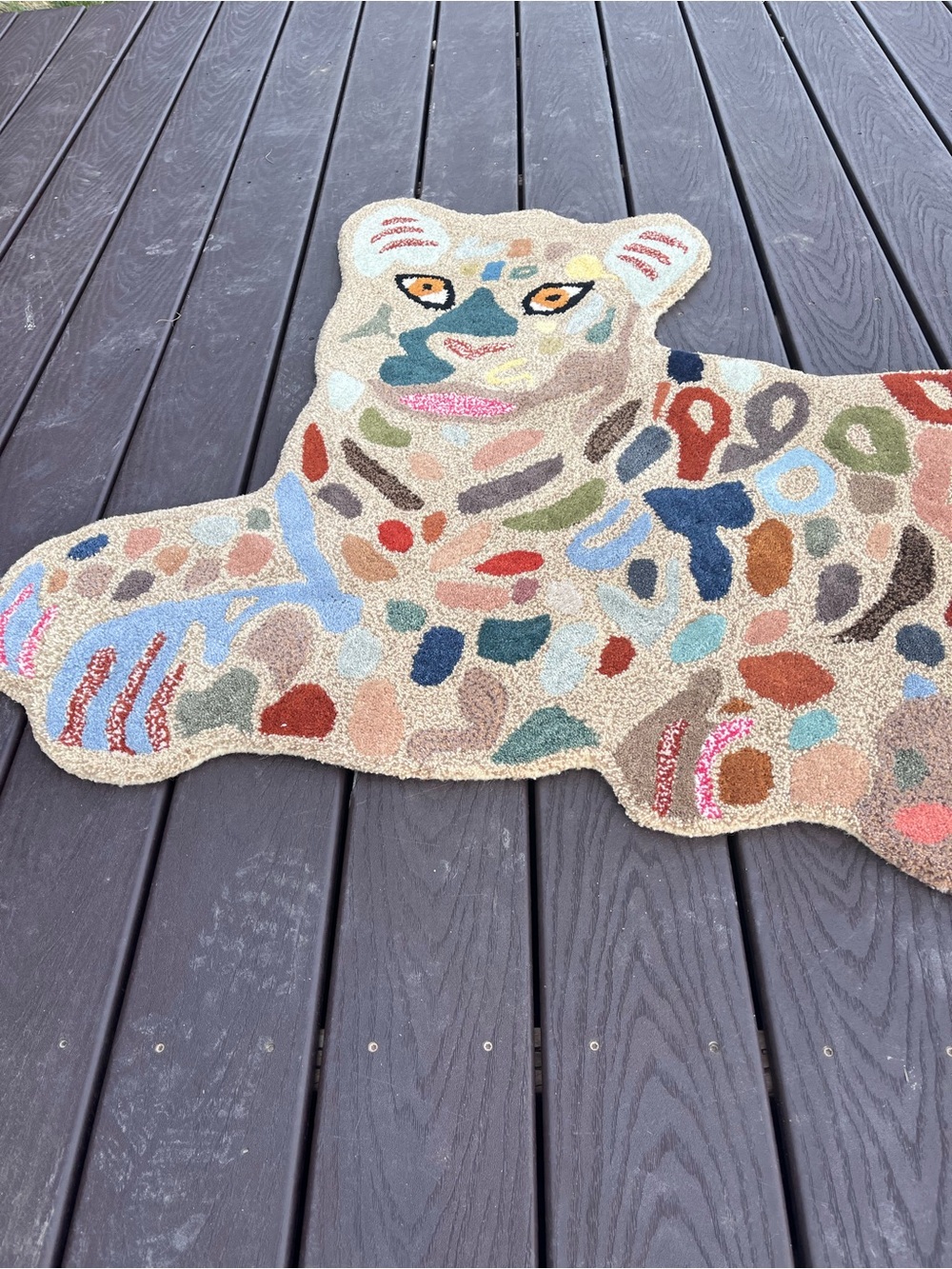 Colorful Leopard Shaped Accent Rug - Picture 2 of 6